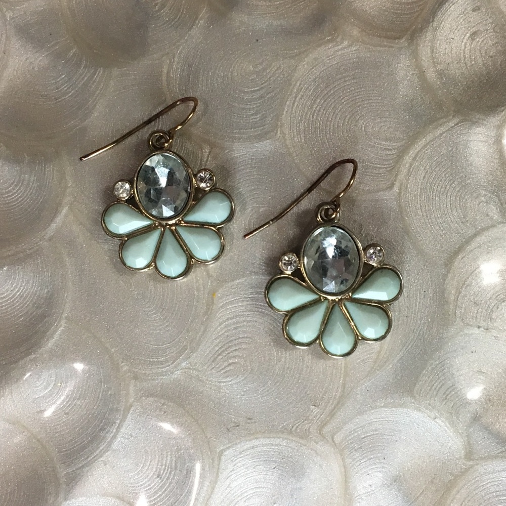 Mint Green Drop Statement Earrings